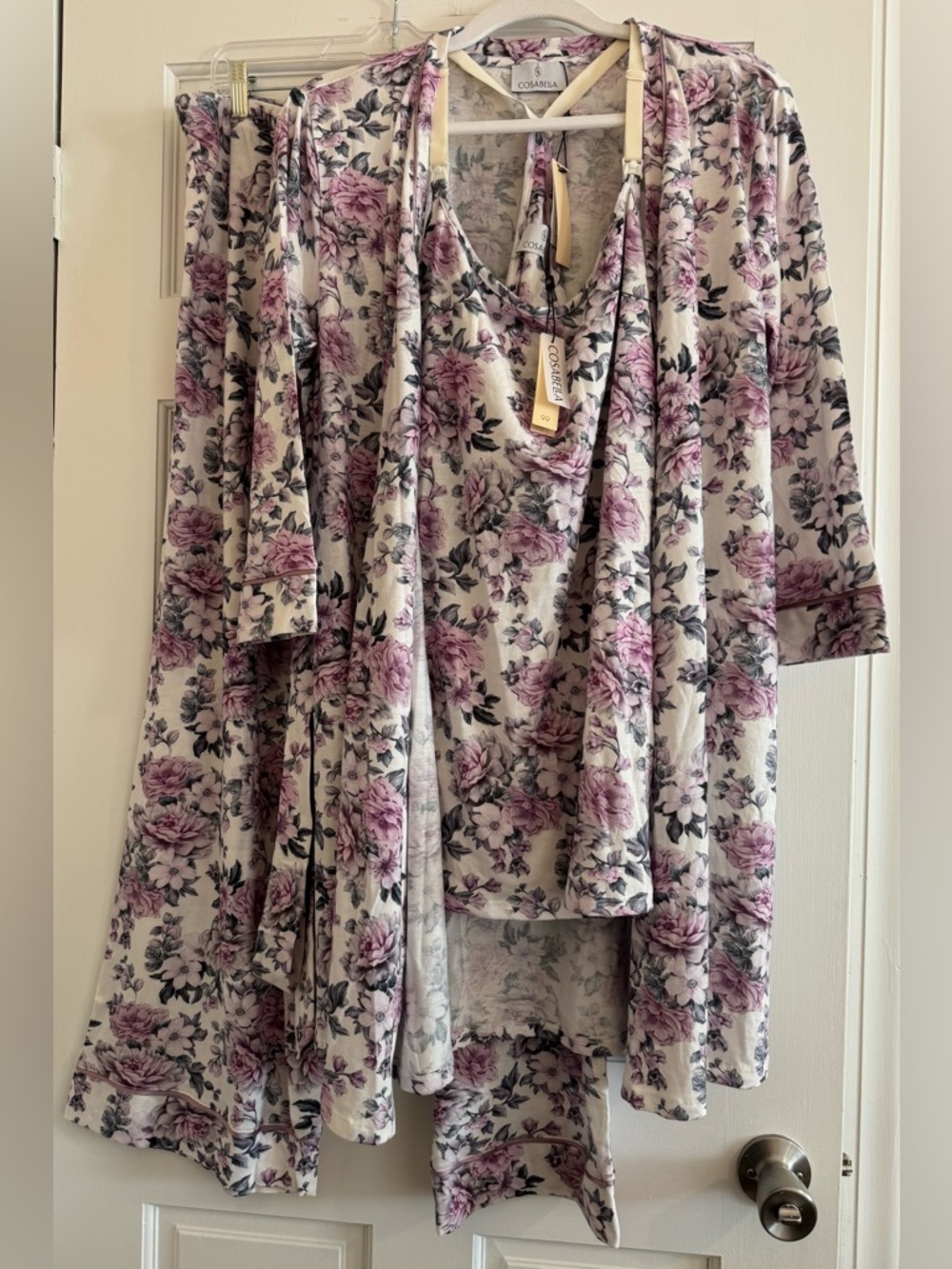 Cosabella Bella Maternity Nursing 3-Piece Set Pajama Loungewear Cotton Modal